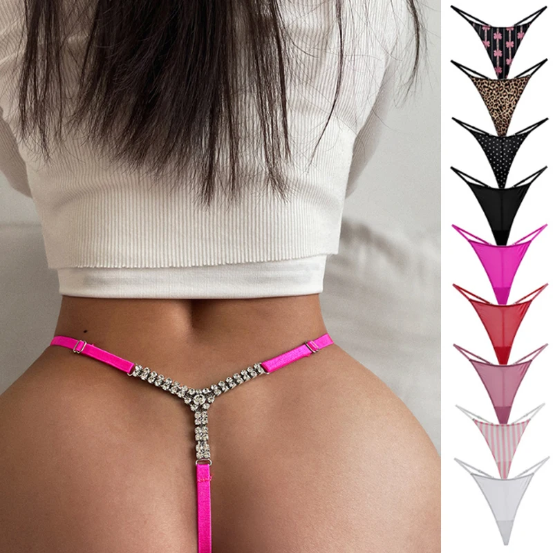 

3 шт./комплект, женские хлопковые трусы с металлической цепочкой