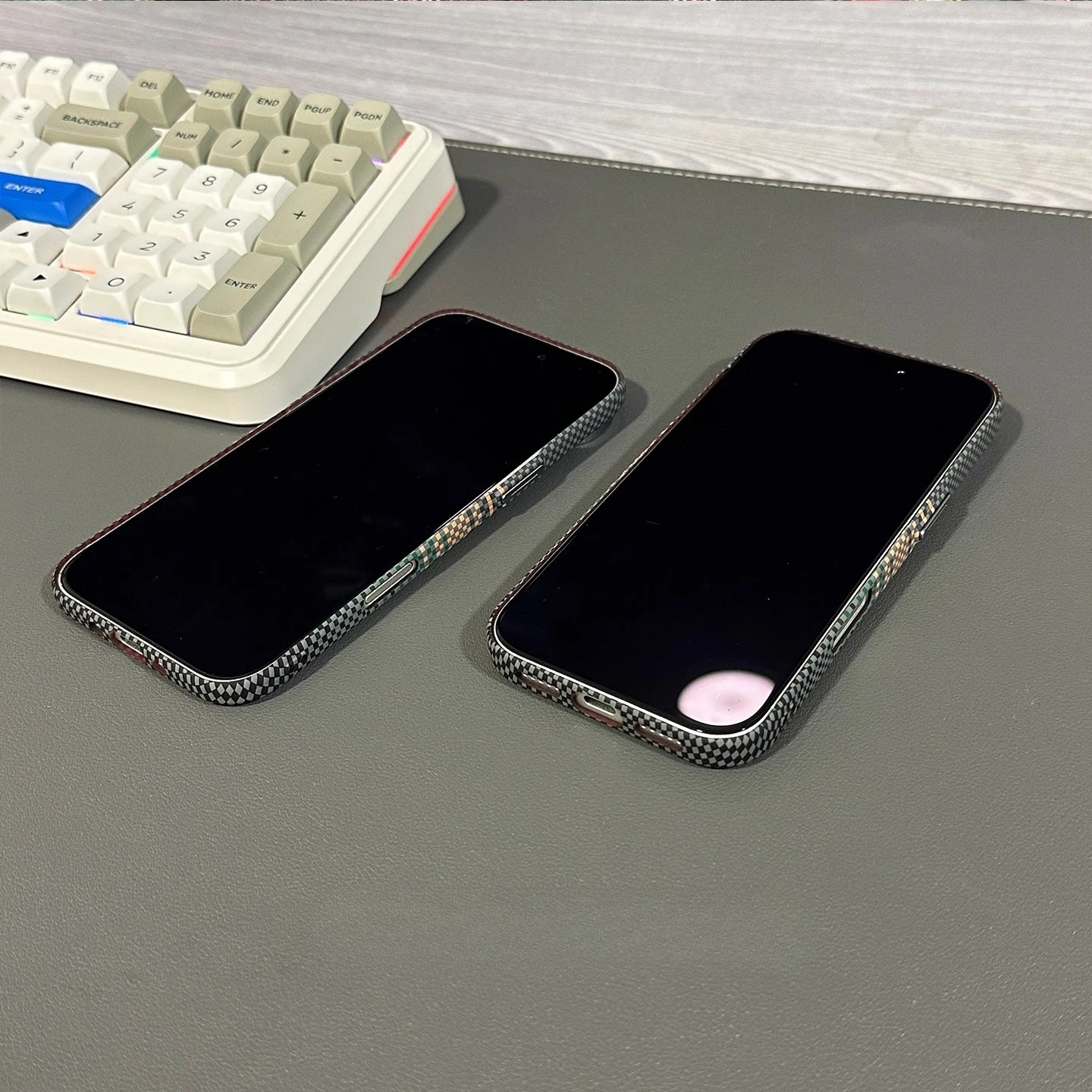 Korean Style Magnetic Carbon Fiber Texture Phone Case with Camera Lens Protection