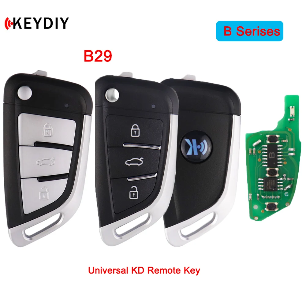 KEYDIY 5 PCS Remote Car Key For KD900/KD-X2 URG200 KD MINI Key Programmer Universal B Series B29 3 Button Generate New Smart Fob