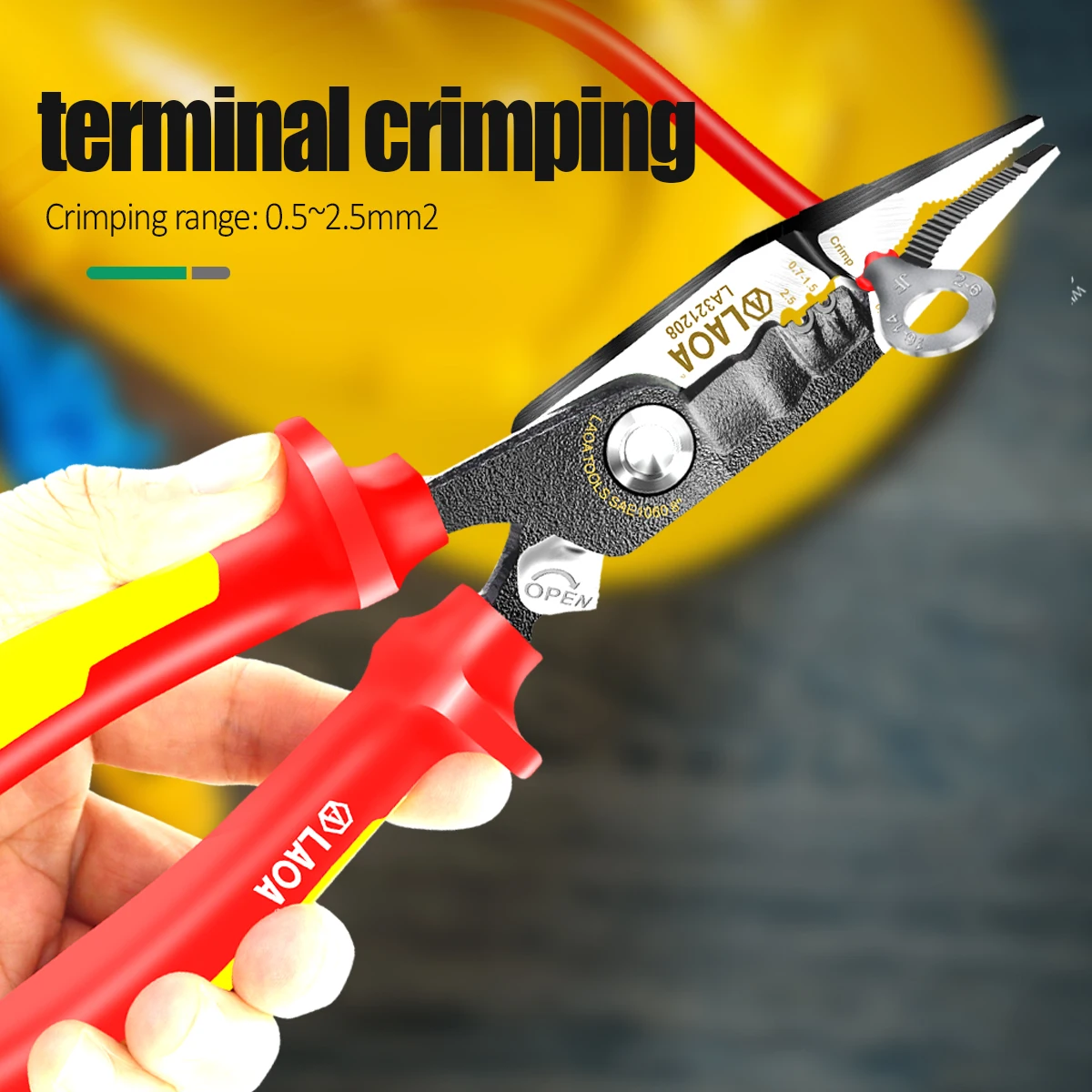 7in MultiPurpose Electrical Wire Stripping Tool Crimper Pliers Insulated  Cutter