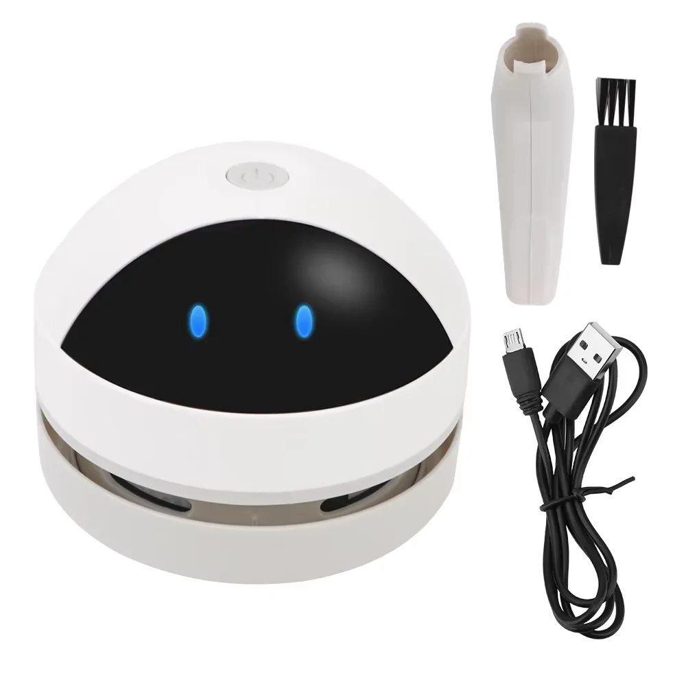مكنسة غبار مكتبية مع فرشاة نظيفة شحن USB للمنزل مكتب طاولة مكنسة سطح المكتب مكنسة كهربائية صغيرة