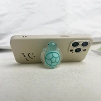 1PC Glow-in-the-Dark Turtle Phone Holder Mini Resin Turtle Design Expandable Folding Stand Non-Slip ABS Grip for Mobile Devices - Image 4