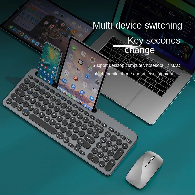 709 Dual-Mode Wireless Keyboard & Mouse Set Type-C Charging, Scissor Switch Design, Compatible with PC/Laptop/Tablet
