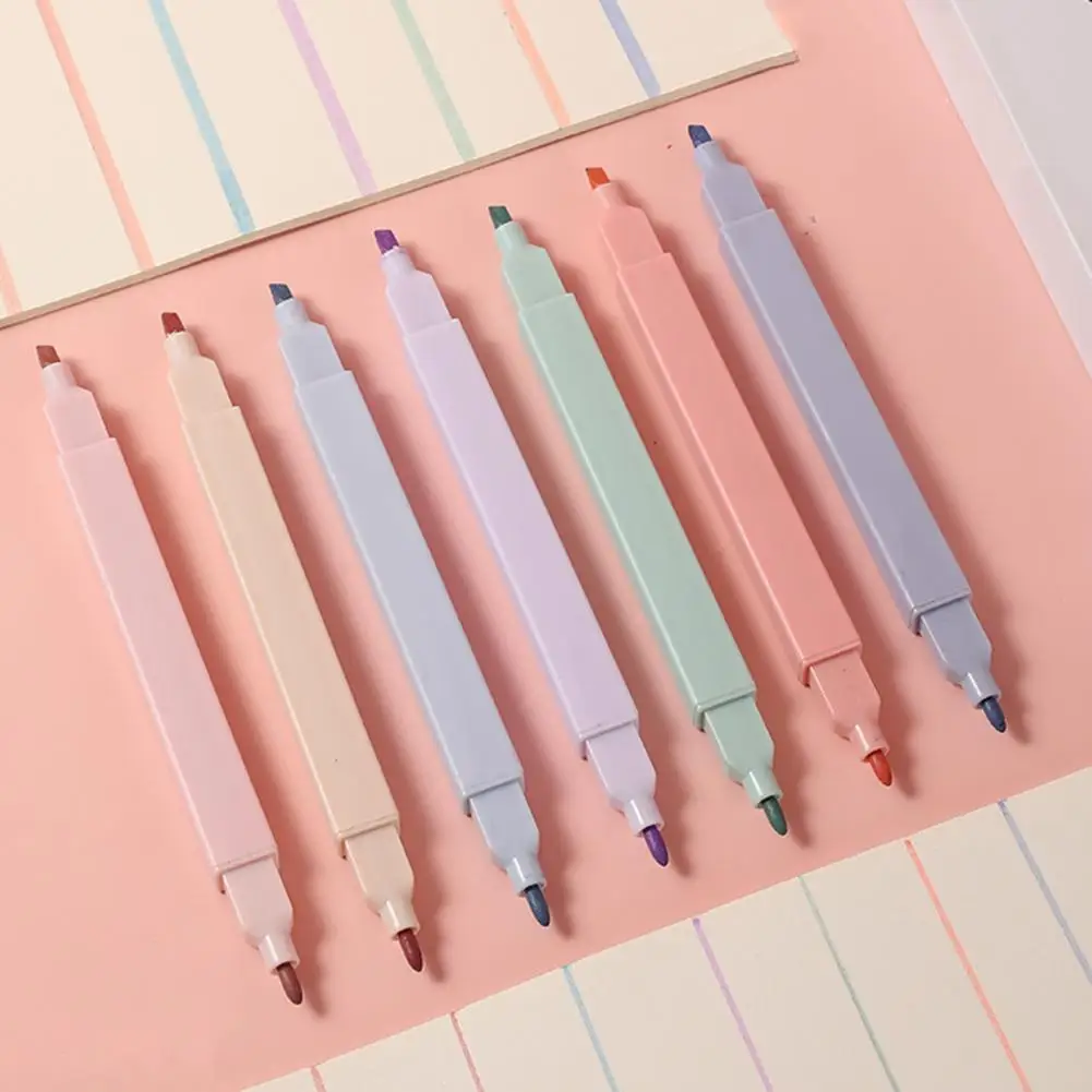 

Colour Pencil Set Square Barrel Colour Pencil Eye-catching Dual Tip Highlighter Set 12 Vibrant Colors Smudge-proof for Students