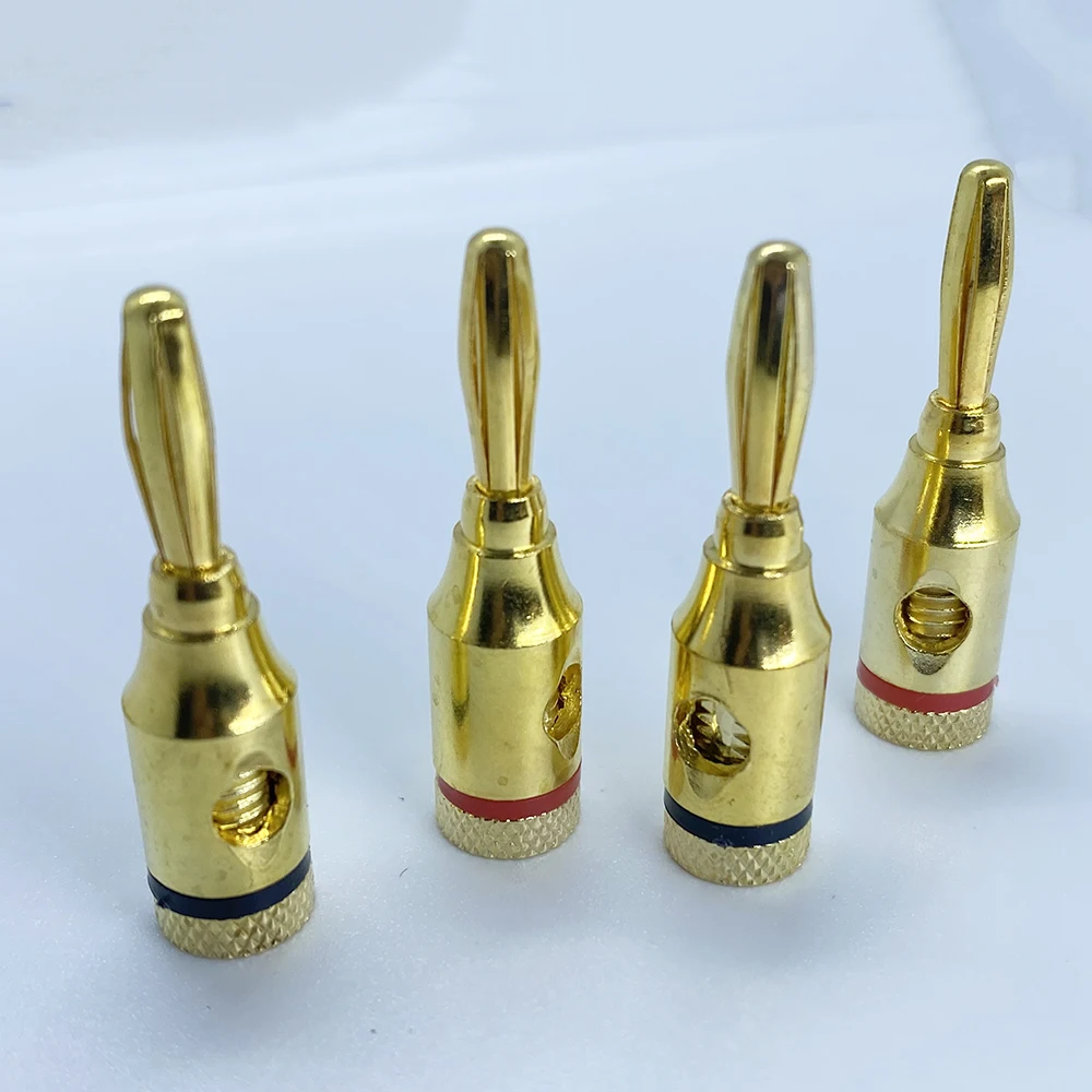 

Gold-Plated 4mm Banana Plug Screw Lock Musical Cable Wire Audio Speaker Connector 4MM Screw Banana Head Jack Amplifier Terminal