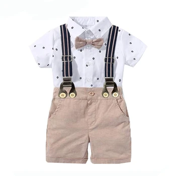 Newborn Summer Baby Boy Clothing Handsome Elegant Pagenat Infant 3-24 Months Baby Boy Spring Outfits Spring Handsome Outfits Set 1