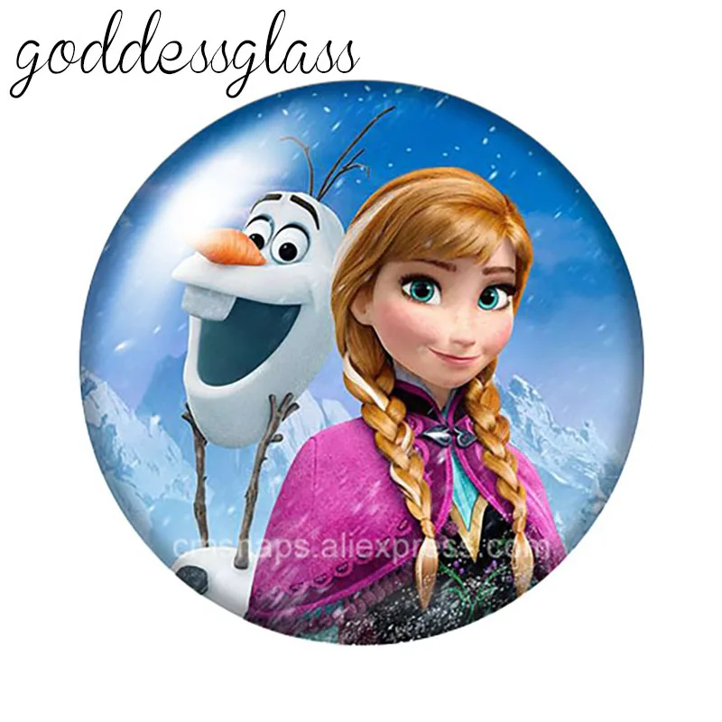 Disney Princess Elsa Anna Olaf Girl Round photo glass cabochon flat back Making findings for bracelets 10pcs 12mm/18mm/20mm/25mm leather bracelet,silicone bracelet,fashion bracelet,stainless steel bracelet,fashion jewelry