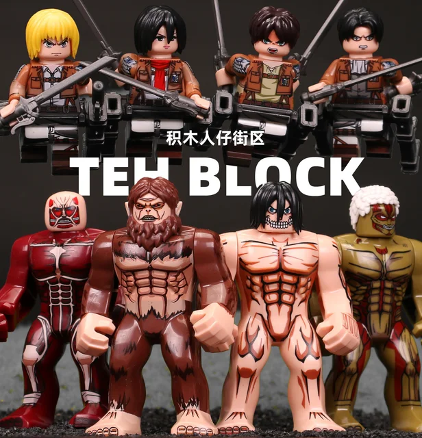 New Attack On Titan Building Blocks Eren Jaeger Levi Ackerman Mikasa Ackerman Mini Action Figure Toys 2