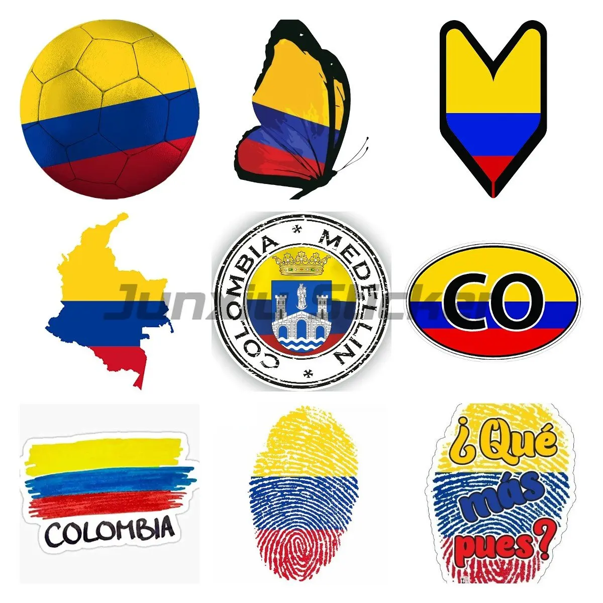 Colombia National Flag Car Stickers Car Stripe Moto Racing Flag Sticker Car Window Decal Bike Moto Accessori Impermeabili