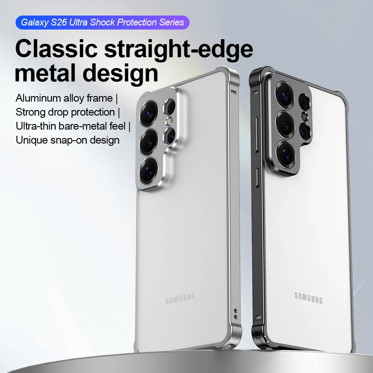 Shockproof Armor Aluminum Phone Case with Heat Dissipation and Bare Metal Feel