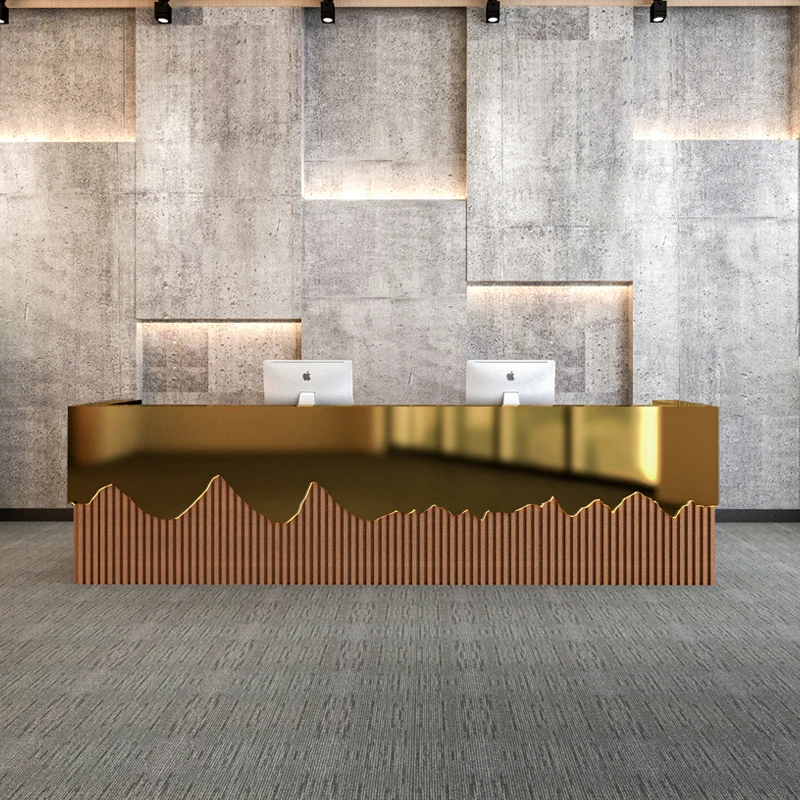 Furniture for Stores Hairdressing Reception Counter Table Spa Front Desk Clothes Church Acrylic Lectern Muebles Salon Black