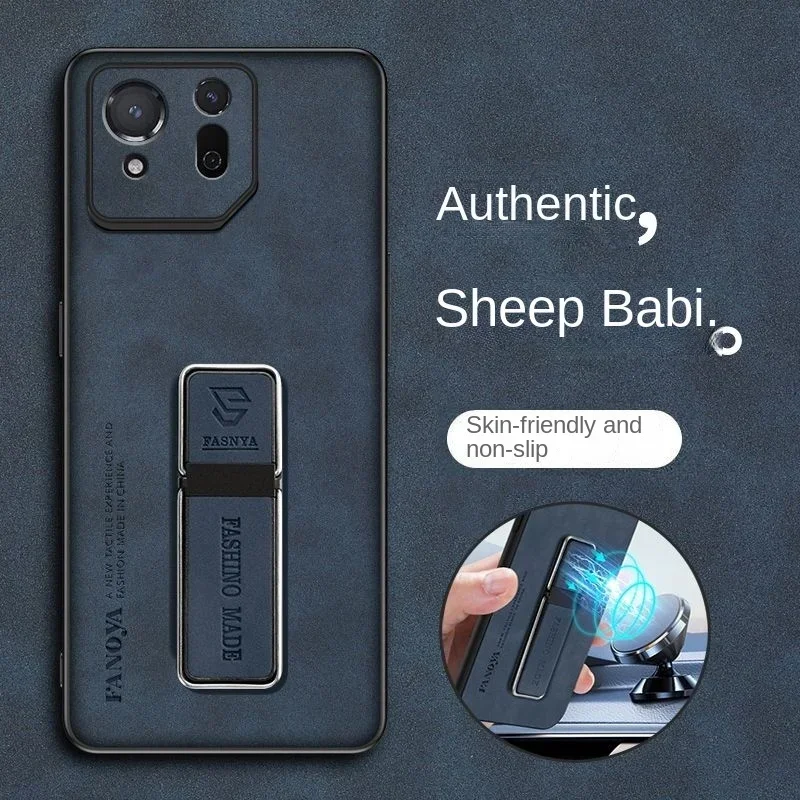 Skinsheep Leather Shockproof Matte Silicone Case with Magnetic Stand