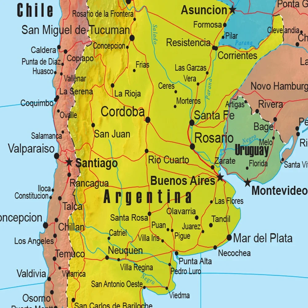 The South America Political Map Wall Art Poster Spray Canvas Painting Travel School Supplies Living Room Home Decor 42*59cm world map poster