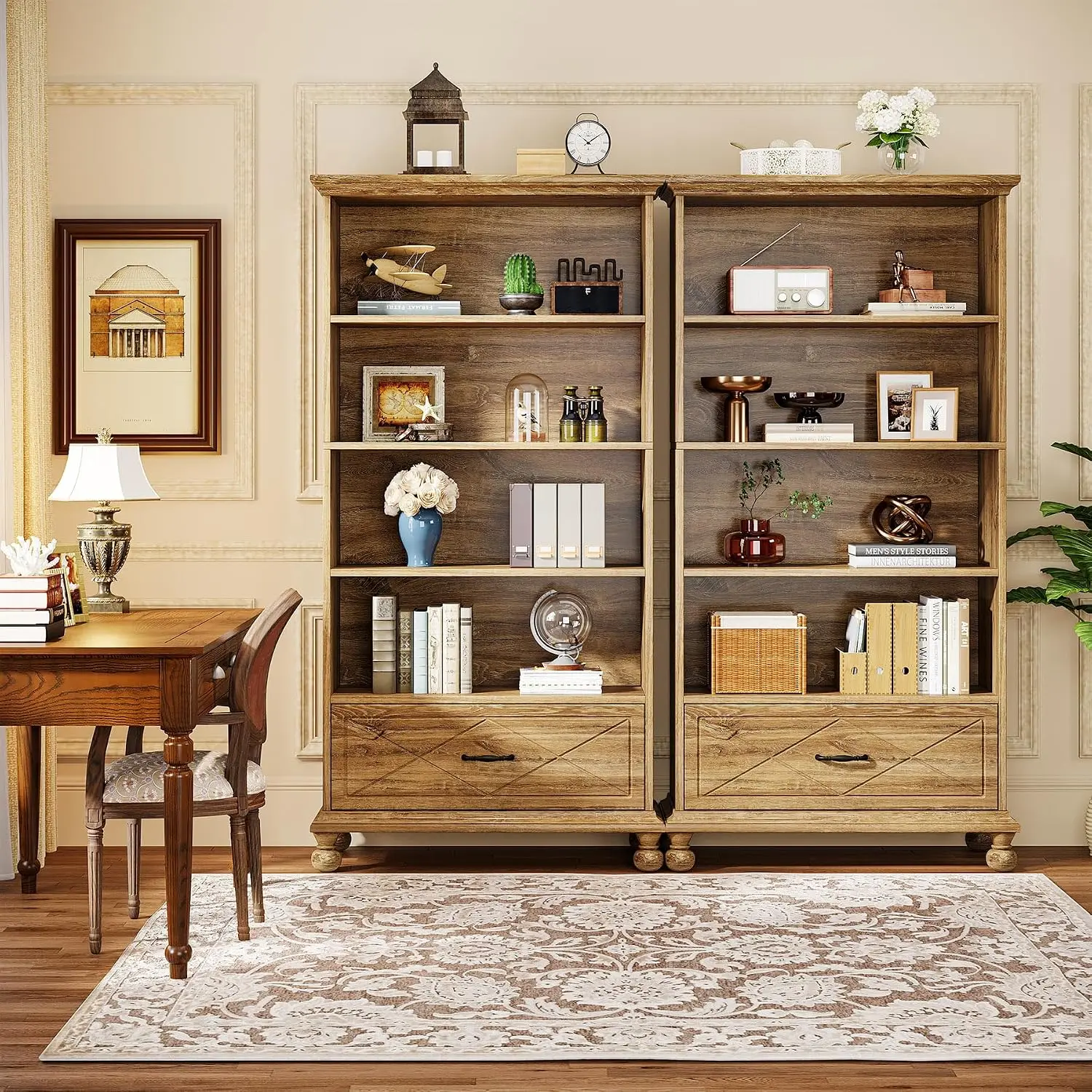 6-Tier Bookcase with Drawer 4