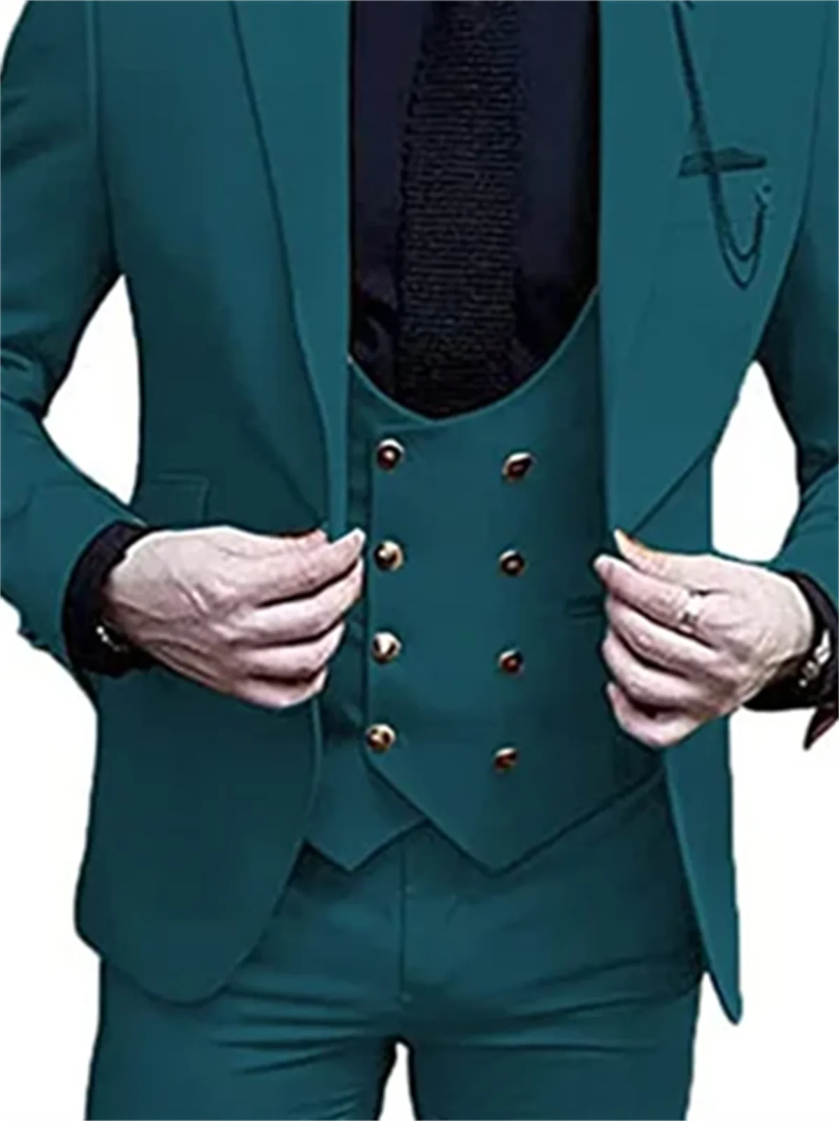 3 Piece Oil Green Wedding Mens Suit for Groom Tuxedos Slim Fit Prom Party Custom Men Suits  Jacket Pants Vest Male Clothes