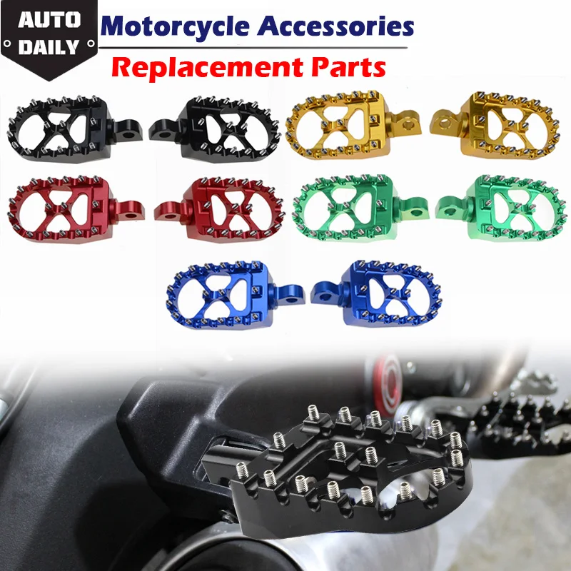 

CNC Wide Motorcycle Bike Foot Pegs Footrest 10mm Bolt Aluminium Fit For Harley Sportster Iron 883 XL Dyna Wide Glide Street Bob