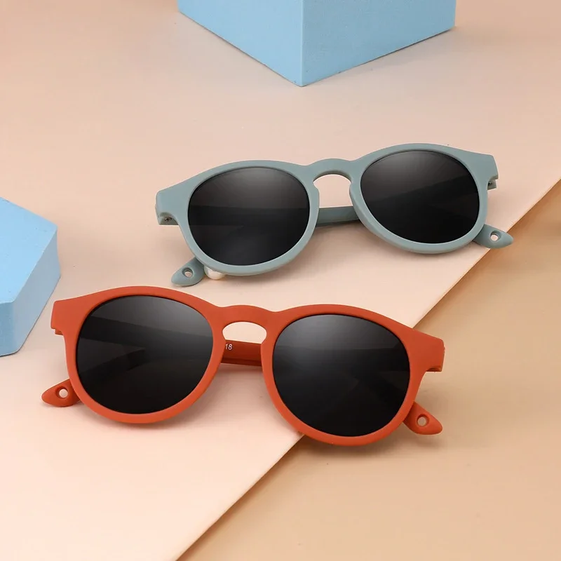 Fashion Baby Polarized Sunglasses with Strap Classic Retro Round UV400 Protection for Age 0-36months polarized sunglasses kids sunglasses color matching sunglasses
