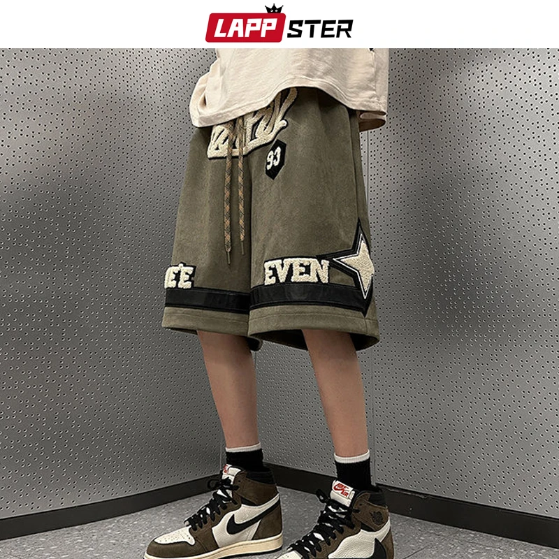 

LAPPSTER Patchwork Basketball Chamois Shorts 2023 Summer Y2k Streetwear Baggy Graphic Shorts Harajuku Stars New In Sweat Shorts