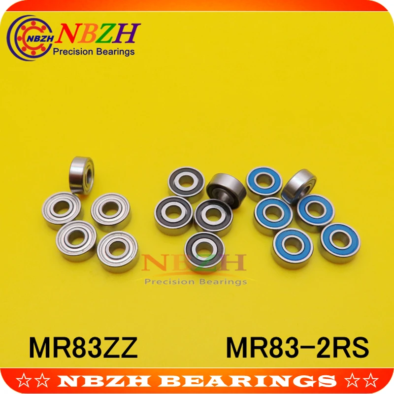 NBZH MR83RS MR83ZZ MR83-2RS SMR83ZZ ZZ RS RZ 2RZ R-830ZZY03 619/3 Deep Groove Ball Bearings 3 x 8 x 3mm High Quality