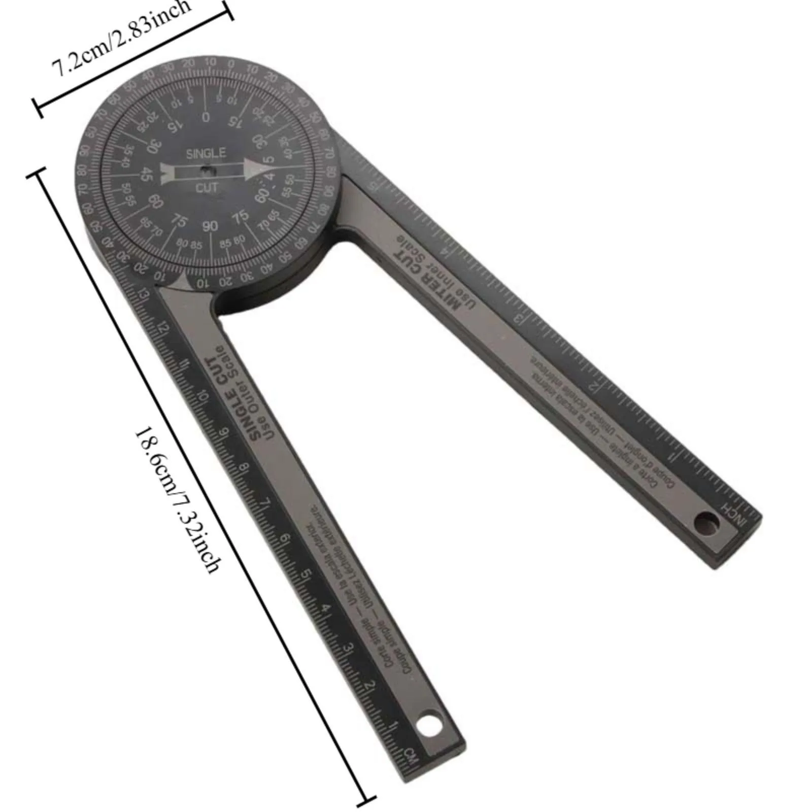 마이터쏘 각도기, 미터/인치 각도기, 고정밀 레이저 내장형 내외부 마이터 각도 측정기