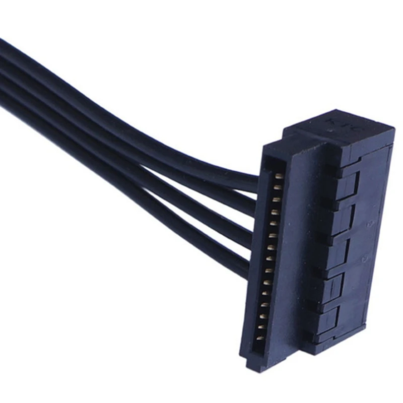 NEW-2Pcs 미니 4 핀-듀얼 15 핀 SATA HDD 전원 케이블, 미니 4P-직렬 SSD 듀얼 HDD 전원 케이블, 45cm/17.7 인치