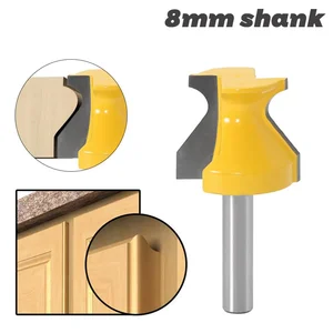 1PC 8MM Shank Milling Cutter Wood Carving Door Lip Finger Grip 3/16" Radius Router Bit Trimming Wood Milling Cutter for Woodwork