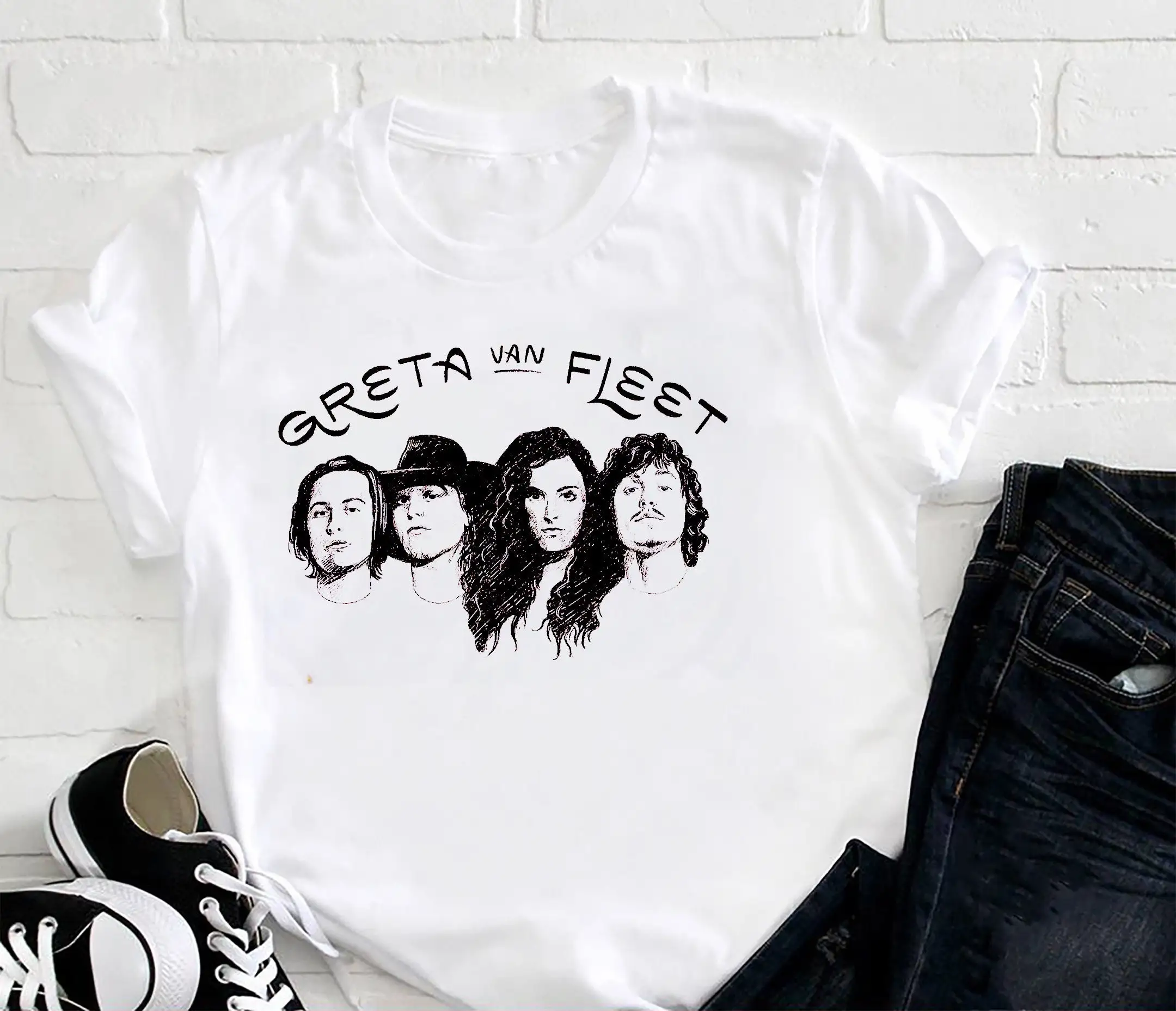 T-Shirt Vintage Greta Van Fleet, Maglietta Starcatcher World Tour