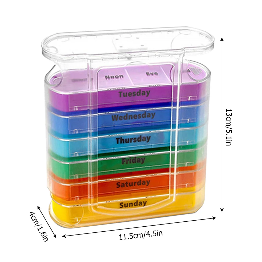 Portable AM/PM Pill Organizer for Tablets, Vitamins, and Supplements