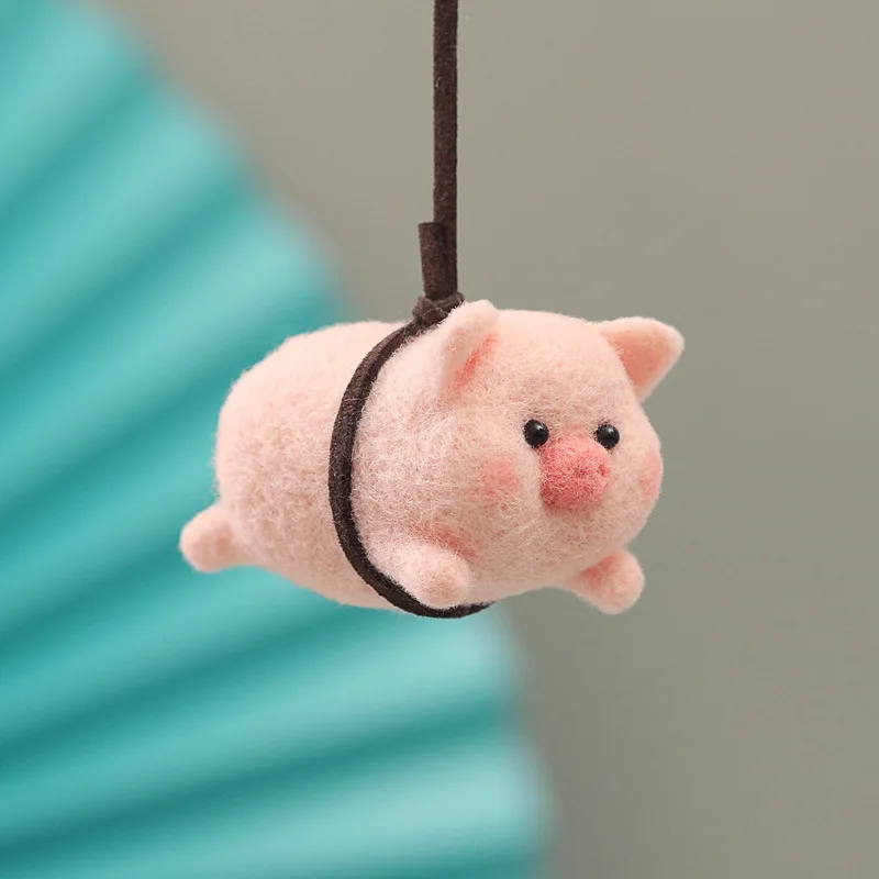 pig Wool Felt DIY Handmade Material Package cartoon Stitching Handmade Festival Craft Funny Poke Poke Craft Felting Starter Kits