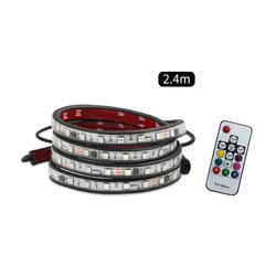 Vibrant RGB LED Truck Light Strips with Remote Control - 2M/2.4M Length, 24V, Turn Signal & Warning Light Functions (24V)