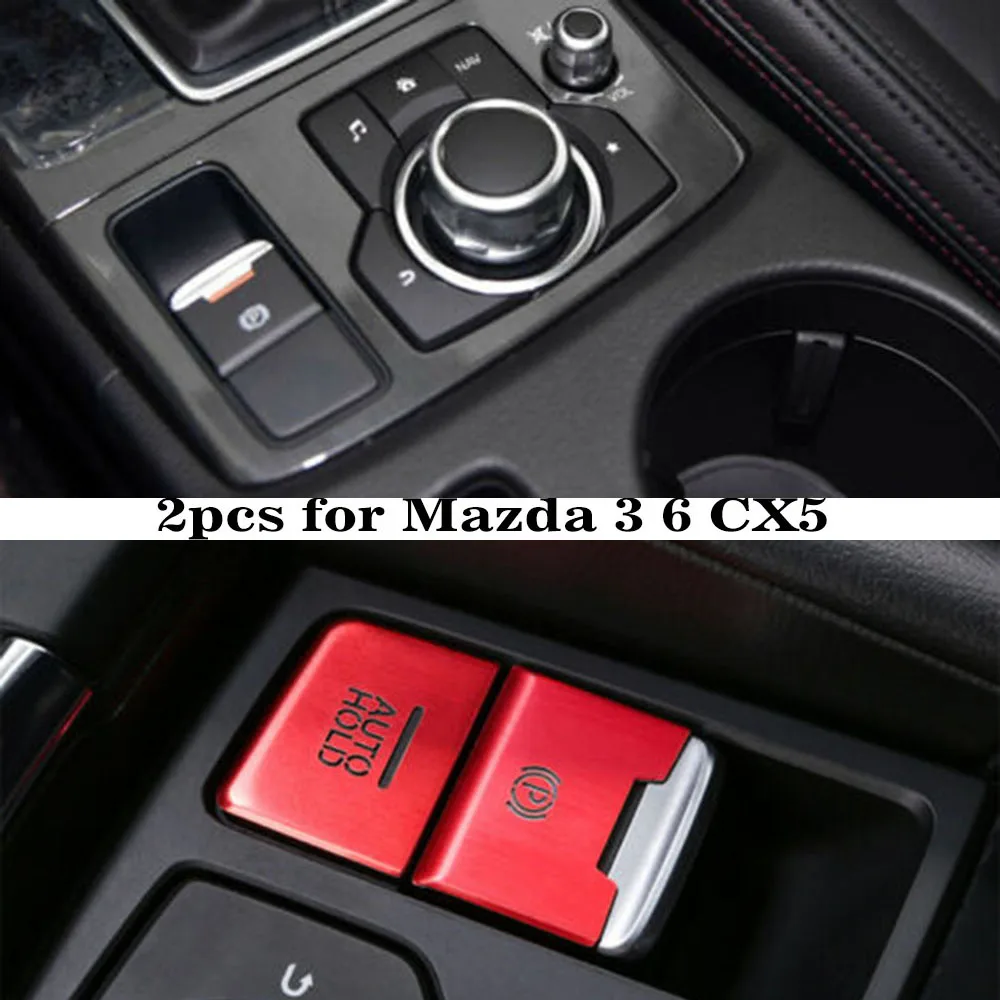 

Aluminum Alloy Button Cover Trims Parts Red 2pcs/Set Accessories Brake Cap Decor For Mazda 3 6 CX5 Park Practical