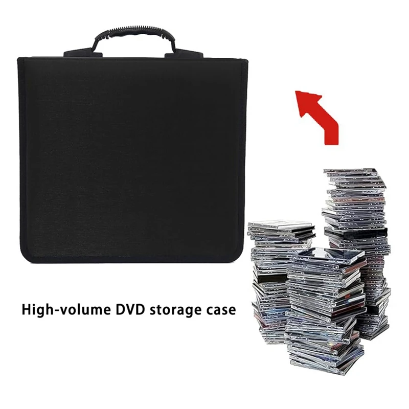 CD Case, 400 Capacity DVD Case CD Wallets Protective Storage Organizer Holder Booklet Album Box Binder (Black)