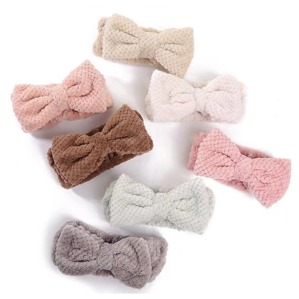 Women Coral Fleece Elastic Hair Bands Winter Hair Accessories Soft Warm Headband SPA Bath Shower Makeup Wash Face Hairbands