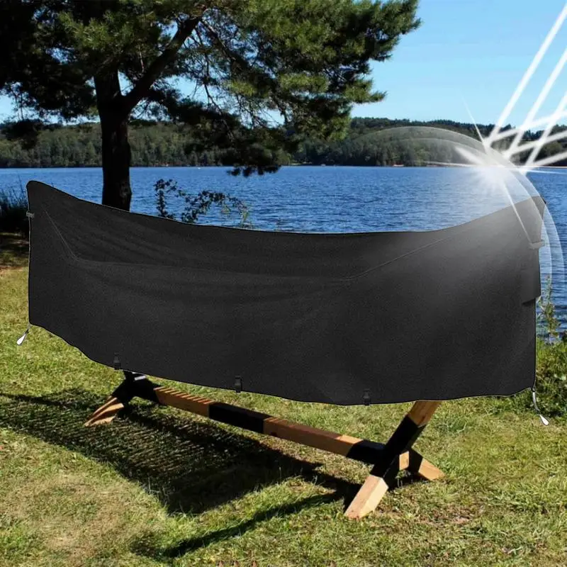 Hammock Cover Waterproof 420D Oxford Hammock Stand Cover with Windproof Straps Dustproof Outdoor Rain cover