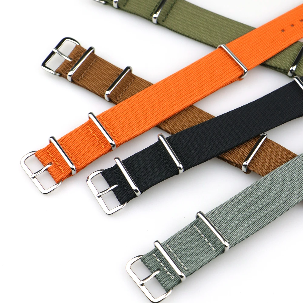 New Ribbed Nato Strap 18mm 20mm 22mm Nylon Watch Straps Braid Ballistic Fabric Watchband Accessories for Military Watch Band