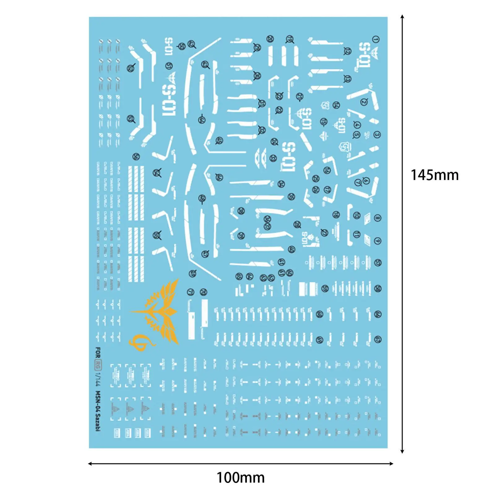 Model Decal Robot Sticker Mobile Suit Decorative Modeling Water Stickers Assembly Model Sticker DIY for Sazbi 1/144 Scale Figure