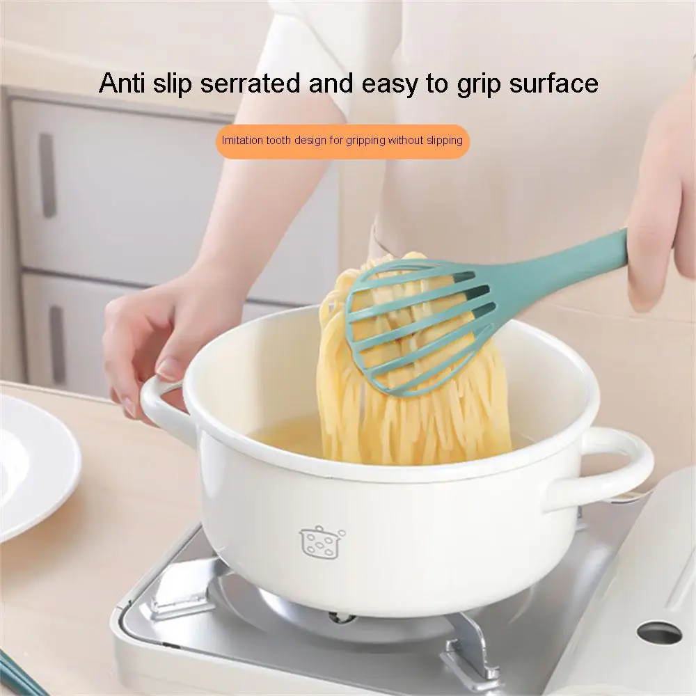 Description Picture 2 of item1pc Multifunctional Egg Beater Nylon Food Tongs Manual Egg Whisk Pasta Spaghetti Spoon Kitchen Gadget Mixer Creative Salad Tool