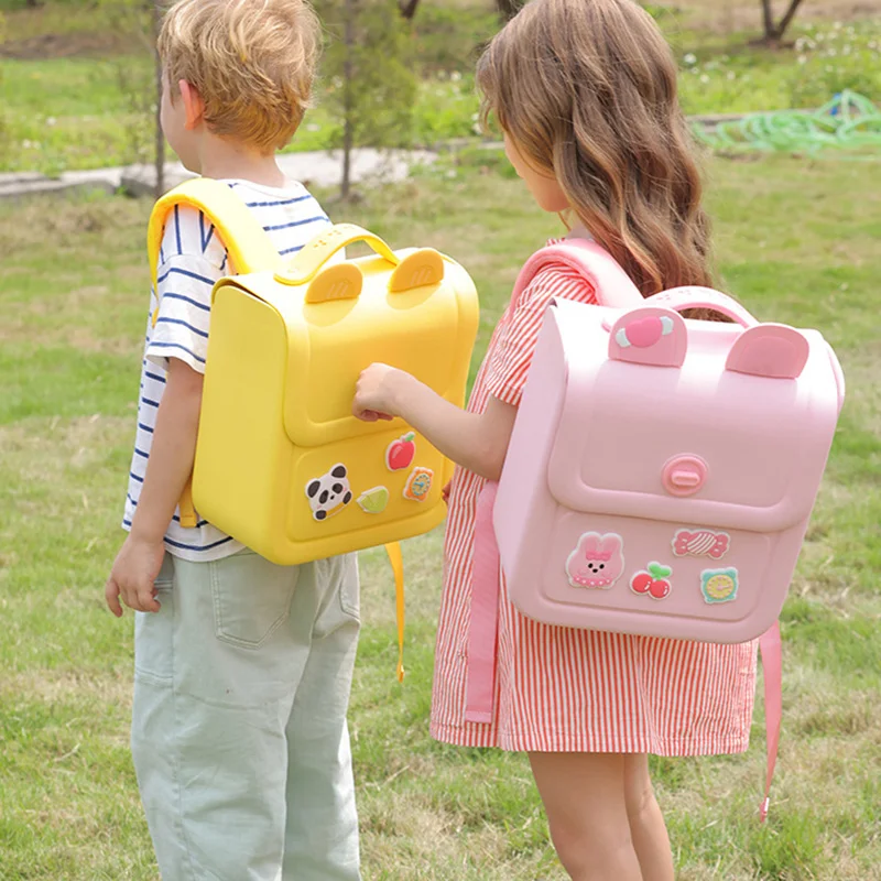 Hign-end Kids School Bag for Girls Hard EVA Backpack for Boys Travel Cartoon DIY Backpacks with DIY Patches Children Gift рюкзак 4