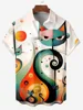 Cute Cat 2025 Hawaiian For Men Women Shirt Print Abstract Pattern Short Sleeve Loose Oversized Men's Summer Beach Casual Top 2