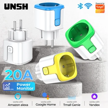 투야 스마트 와이파이 플러그 소켓, 전원 모니터 타이밍, EU 플러그 콘센트, 스마트 라이프 제어 지지대, 알렉사 구글 홈 앨리스, 16A, 20A