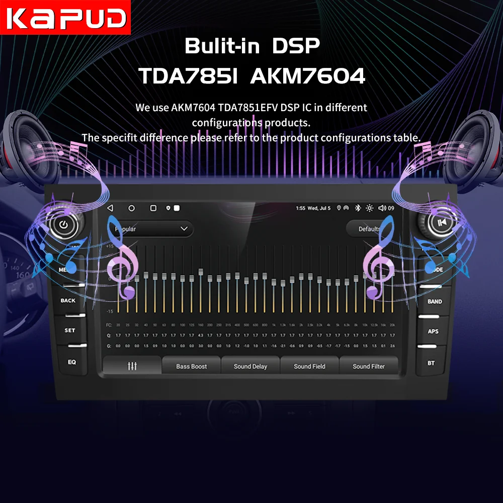 Kapud ڵ  ȵ̵ 12 GPS ׺̼ DSP CarPlay ڵ Ƽ̵ ÷̾ ׷  ī̿ 955 957 GTS 2003-2010