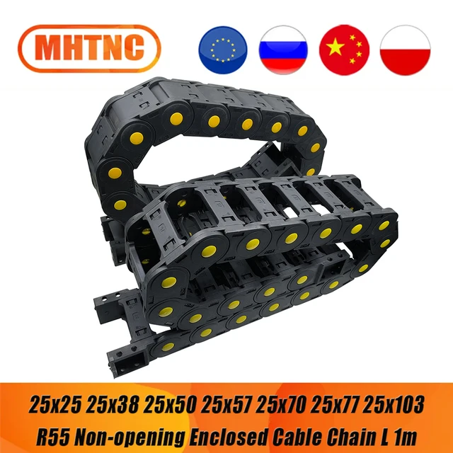 MHTNC 25x25 25x38 25x50 25x57 25x70 25x77 25x103 มม.ไนลอน Mochine สายโซ่เปิด Enclosed ลากโซ่ L1m สําหรับ CNC 1