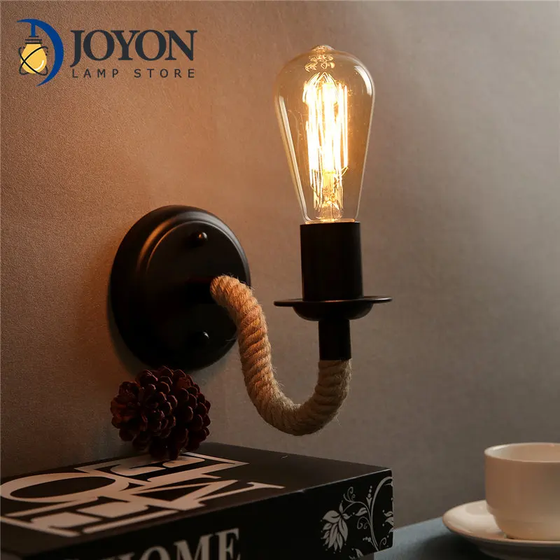 

Настенная лампа E27 в скандинавском стиле, простой шнур, прикроватный винтажный комнатный светильник в стиле ретро для спальни, гостиной, домашний декор, настенный осветительный прибор