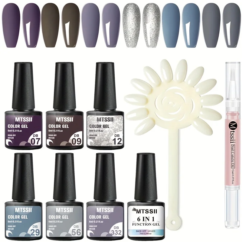 Mtssii 9pcs Green Nail Gel Polish Set With Nutrition Oil Uv Led Soak Off UV Semi Permanent For Diy Salon Manicures Varnish 2