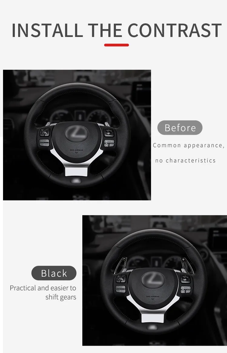 Steering Wheel Paddle Shifter Fit For Lexus NX IS T-carbon Shifting Paddle Extension Auto Interior Accessories