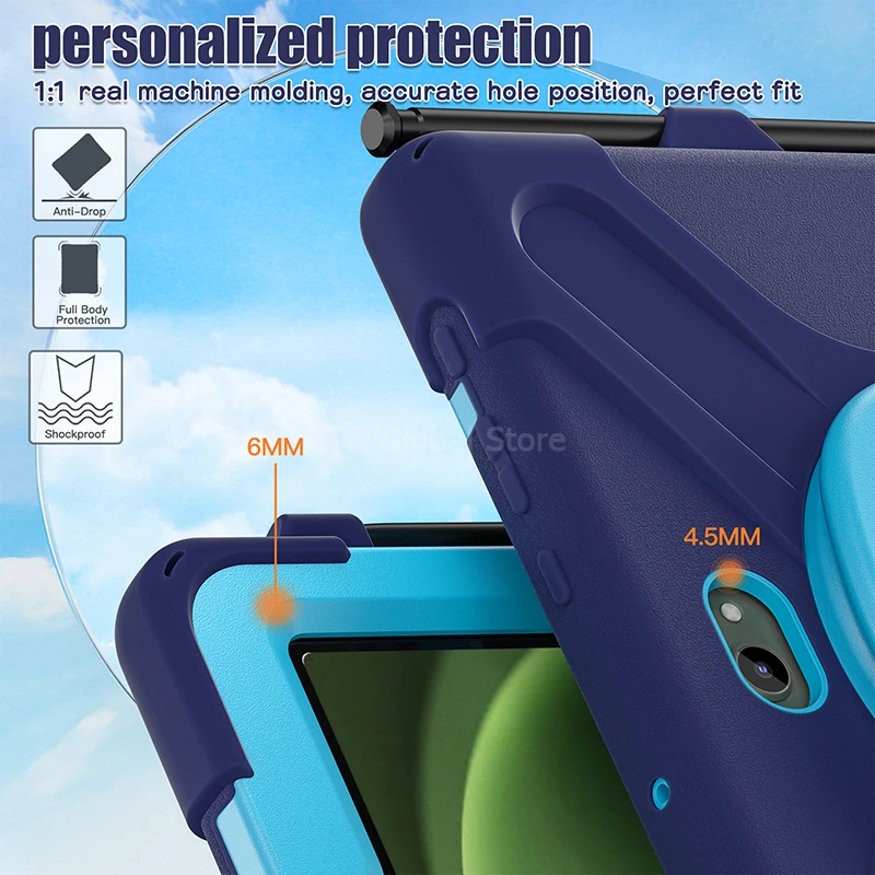 Rugged 360° Rotating Kickstand Tablet Case with Built-in Holder