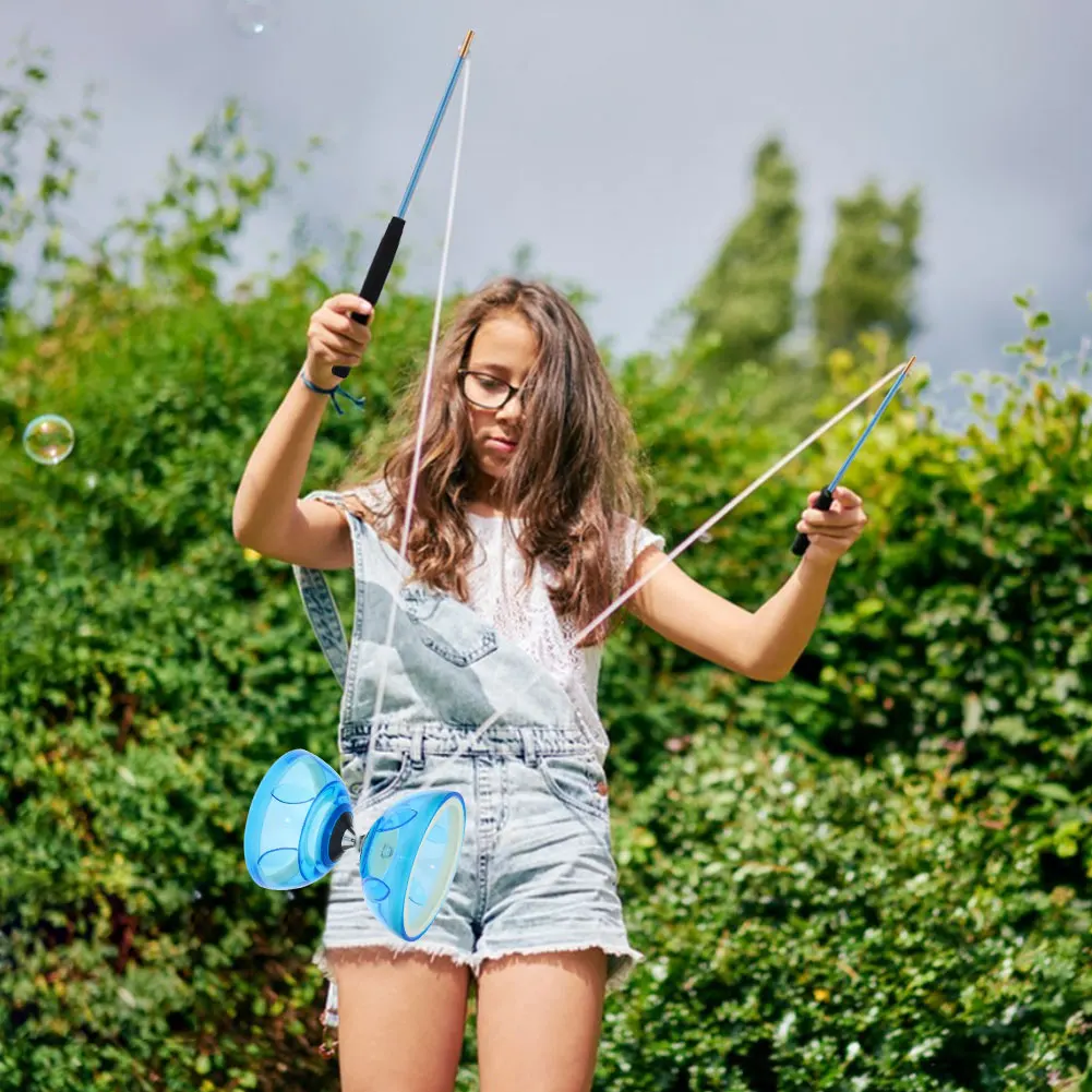 Portable Diabolo Set Chinese Yo-Yo Diabolo Toy Outdoor Fitness Equipment For Adults And Children Soft Rubber Diabolo Ringing