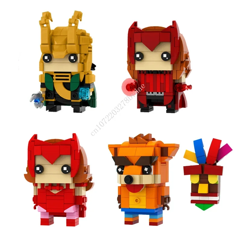 

Фигурки героев фильма MOC Локи, Алая ведьма, Хэллоуин Алая ведьма, АКУ брикheadz строительные блоки Мультяшные анимские Фигурки игрушки подарки