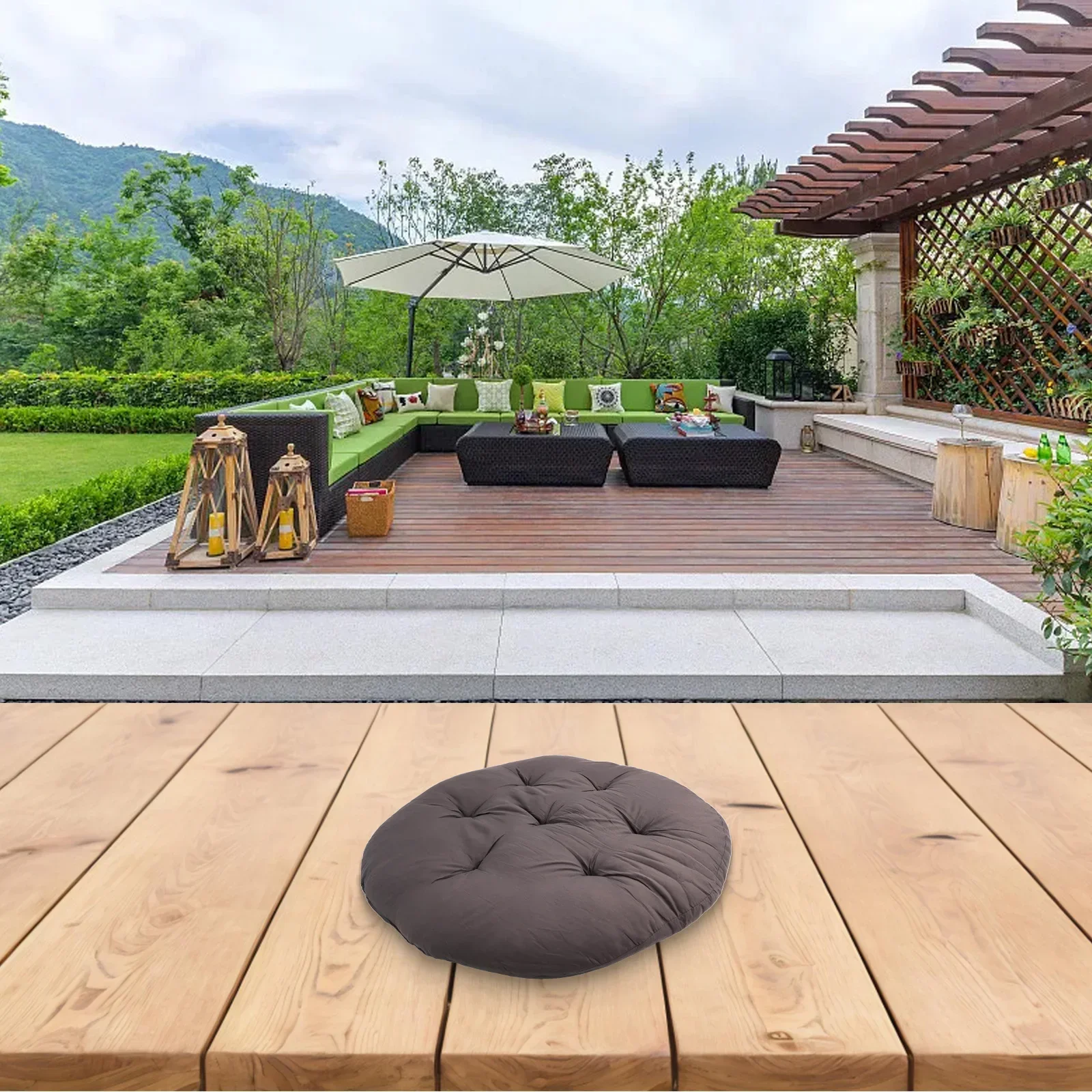 40/50/60cm Outdoor Seat Cushion Chair Pads Round Solid White Color Patio Seat Cushion For Rattan Chairs Hanging Basket Chair 2