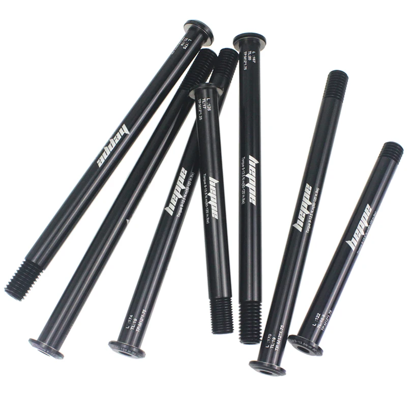 Eixo Thru de bicicleta para liberação rápida, Road Bike Hubs, eixo do tubo, espetos, dianteiro e traseiro, 122mm, 167mm, 170mm, 174mm, 185mm, M12 P1.75 P1.5